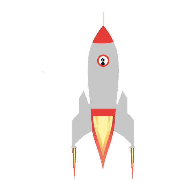 Animation of a rocket in space